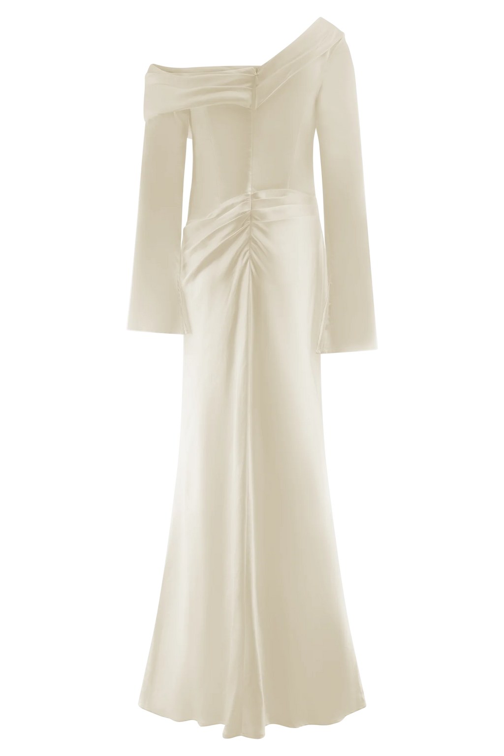 Iris Long Sleeve Satin Maxi Dress - Blush Gold