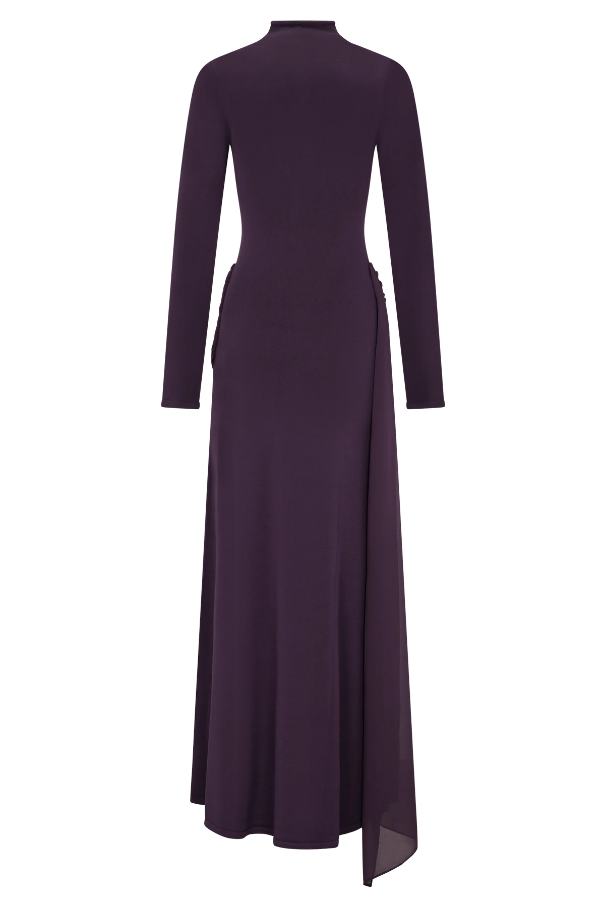Grayson Knit Chiffon Maxi Dress - Plum