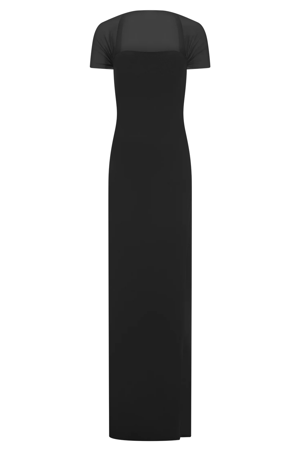 Wyatt Slinky And Mesh Maxi Dress - Black