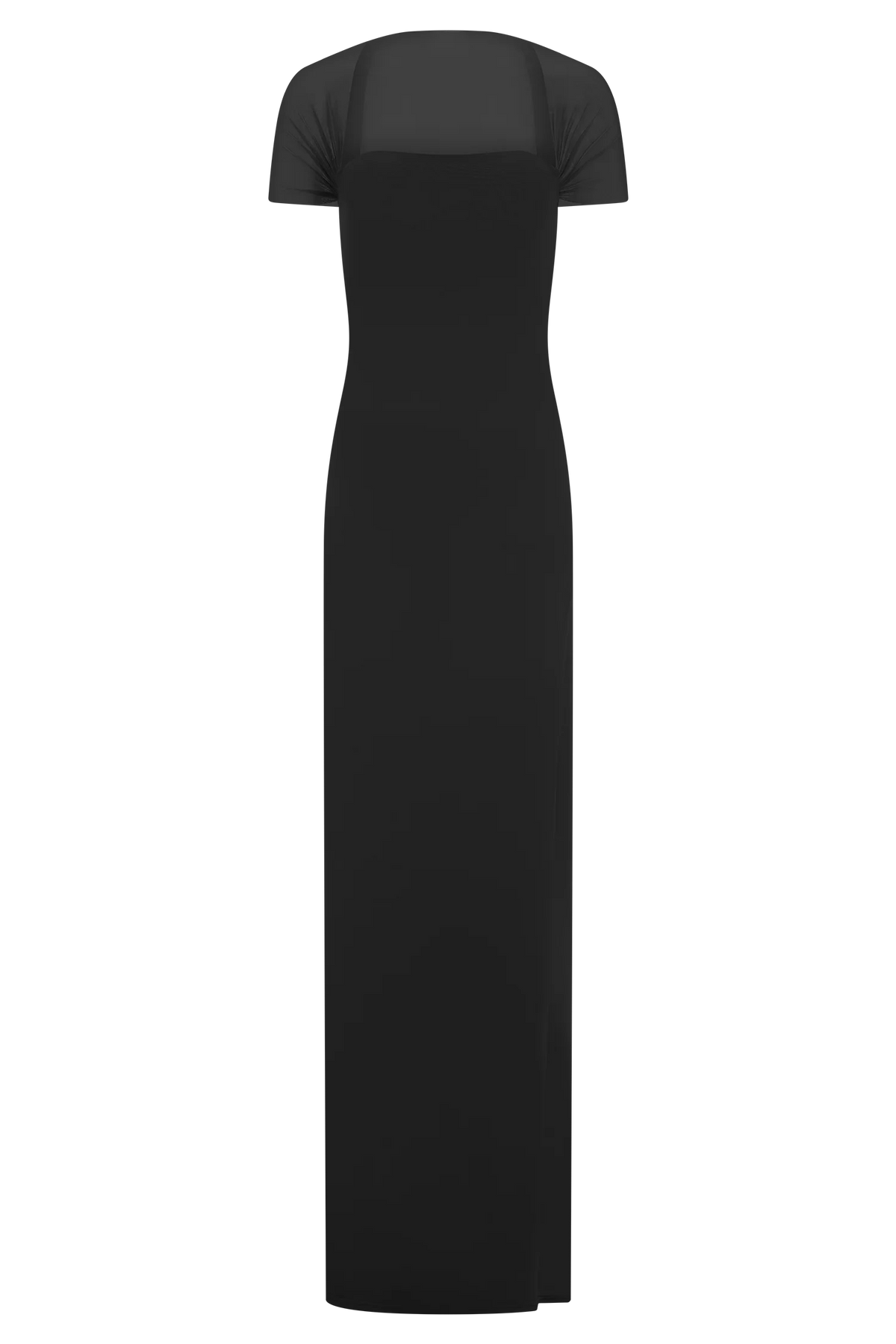 Wyatt Slinky And Mesh Maxi Dress - Black