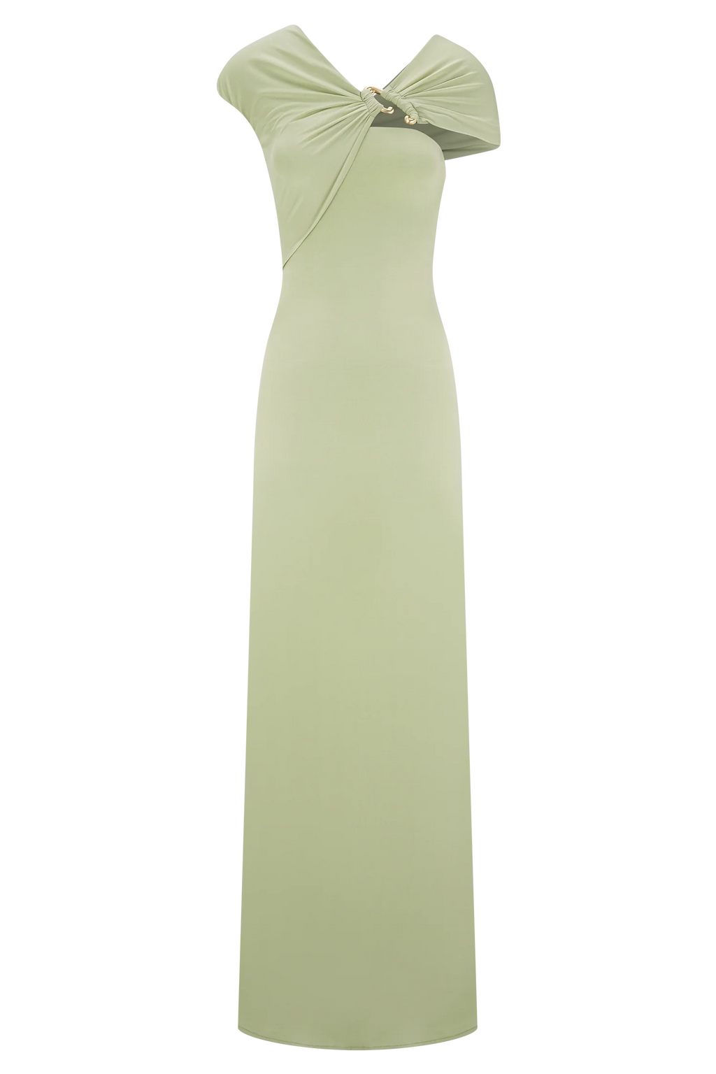 Ashford Asymmetrical Slinky Maxi Dress - Sage