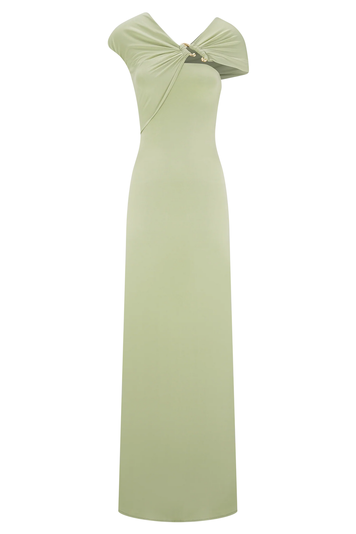 Ashford Asymmetrical Slinky Maxi Dress - Sage