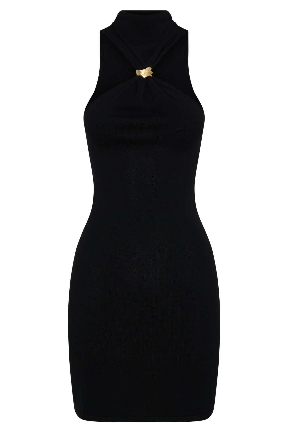 Hector Halter Neck Knit Mini Dress - Black
