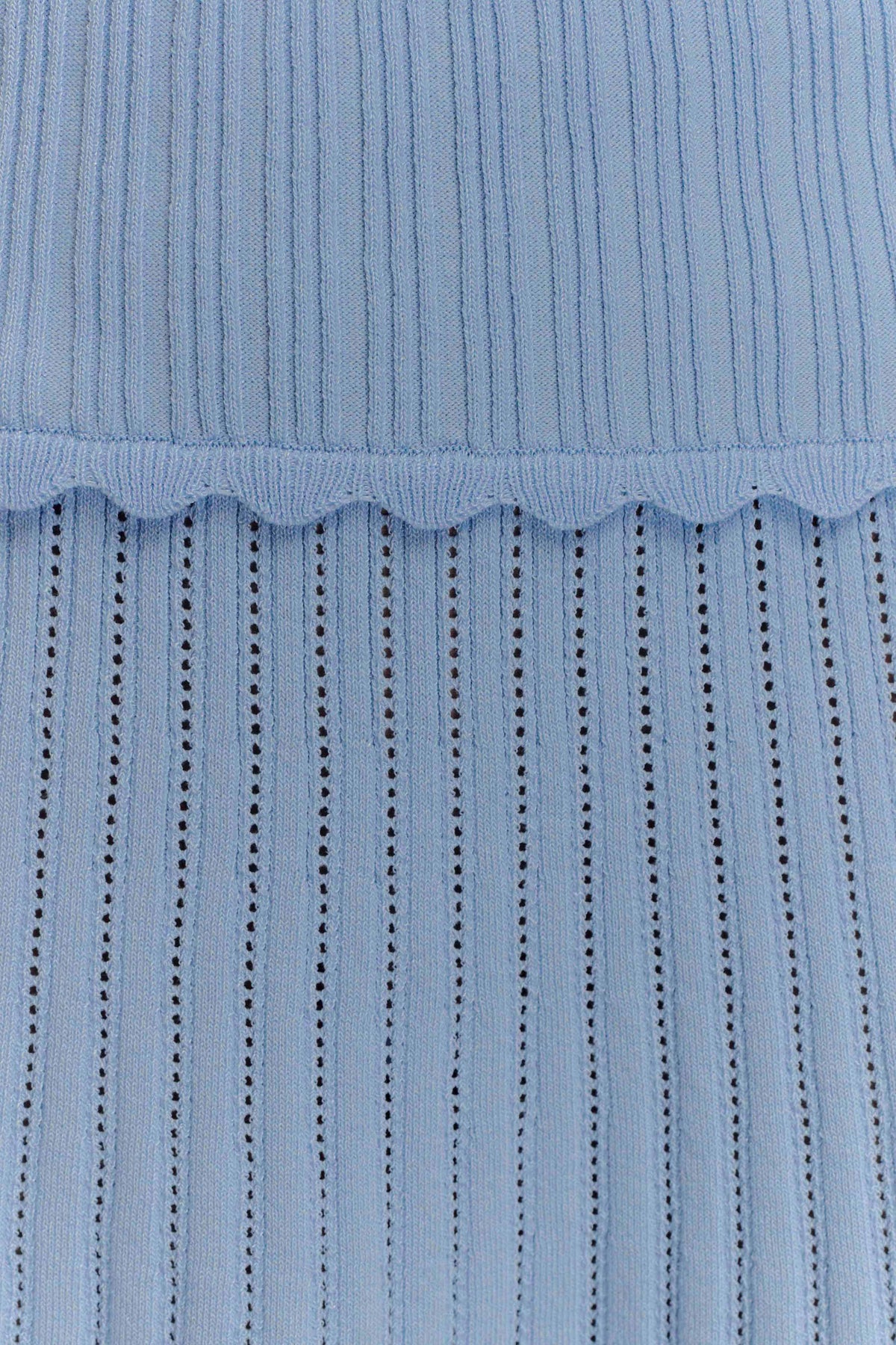 Indy Pointelle Knit Top - Cornflower Blue