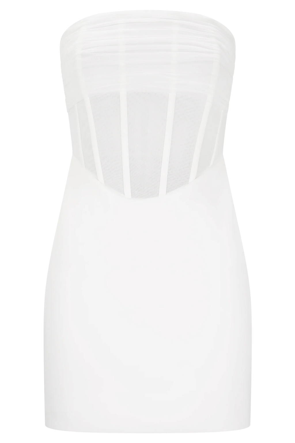 Palmer Mesh Corset Mini Dress - Ivory