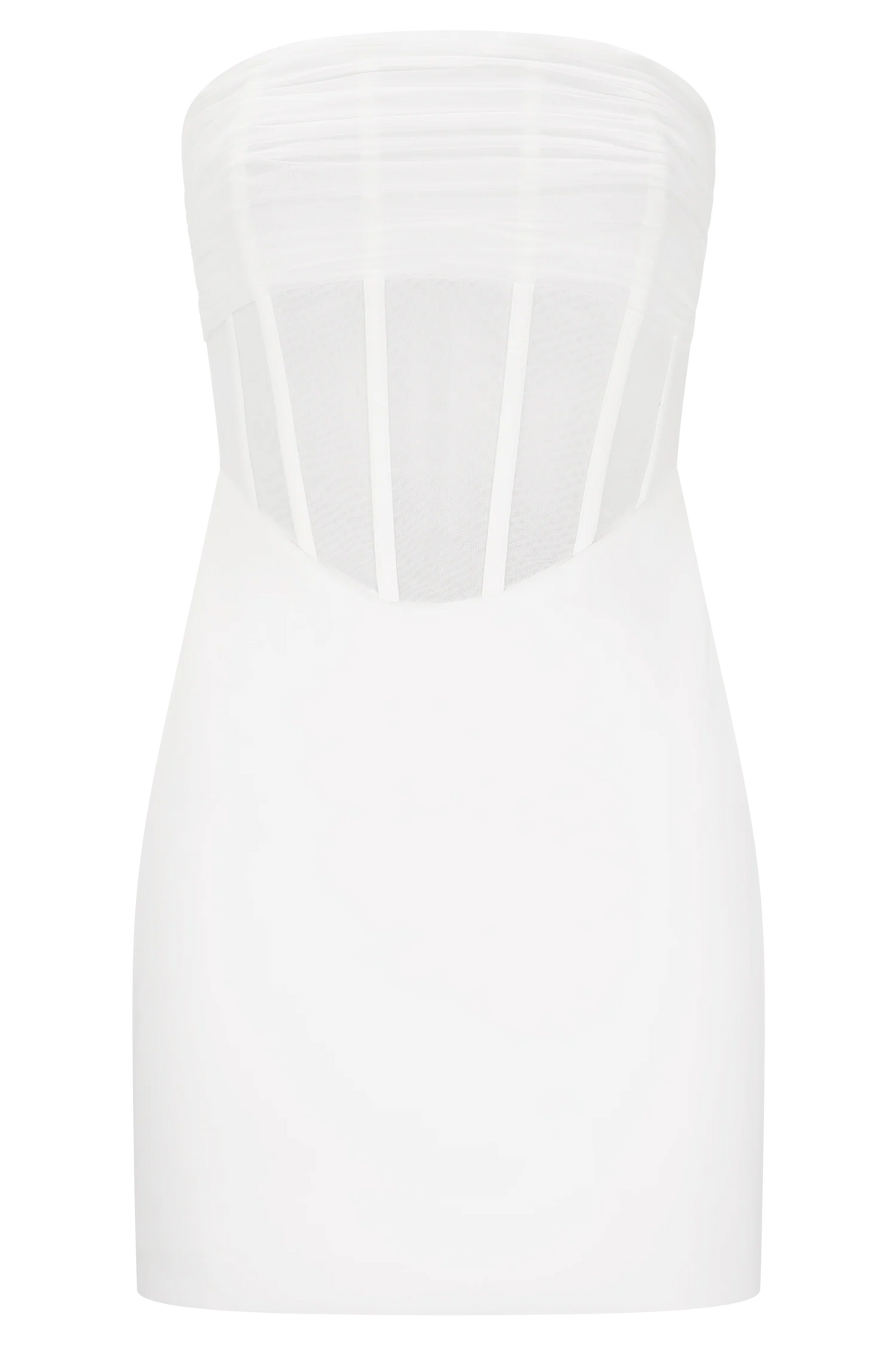 Palmer Mesh Corset Mini Dress - Ivory