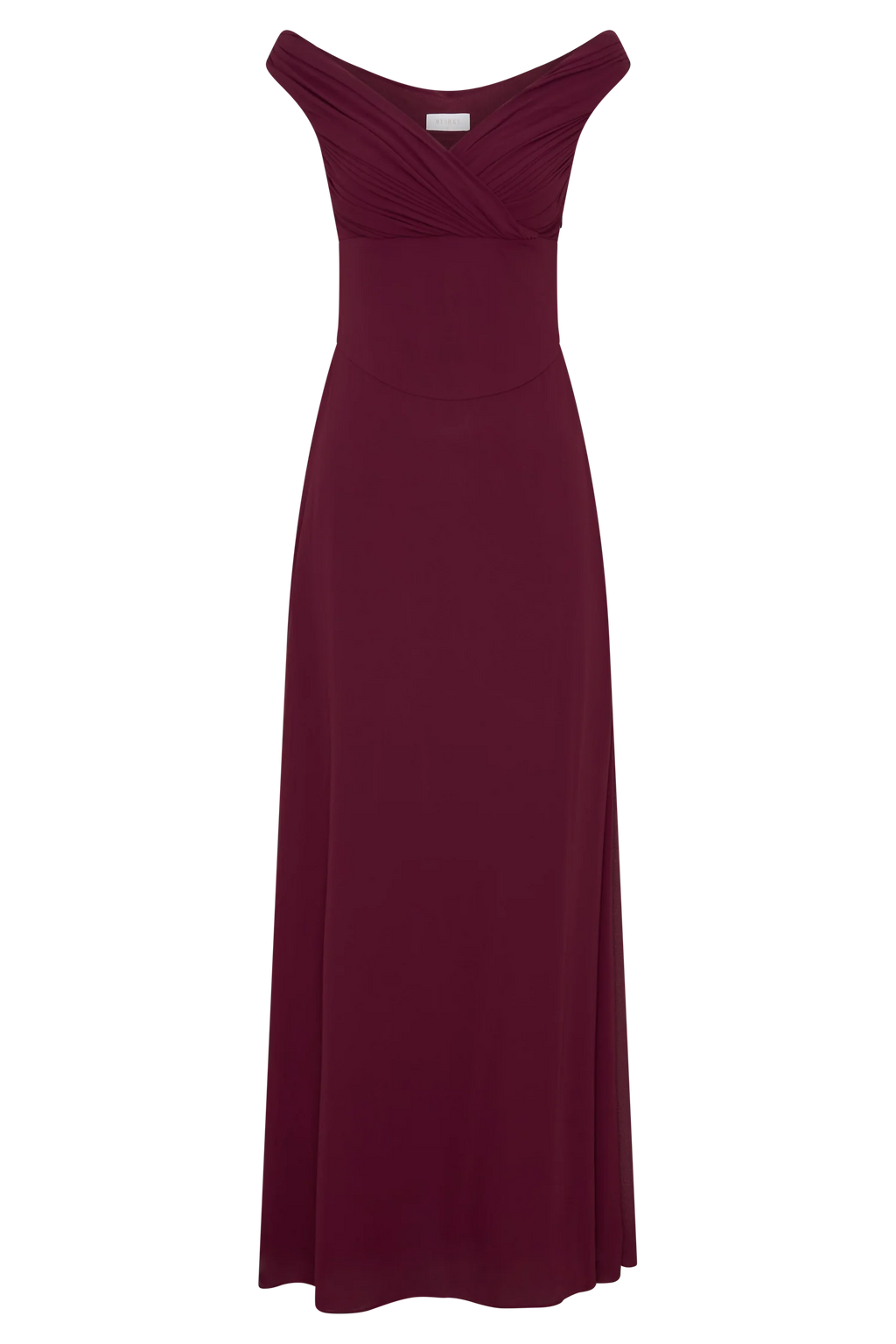 Mabel Off Shoulder Chiffon Maxi Dress - Merlot