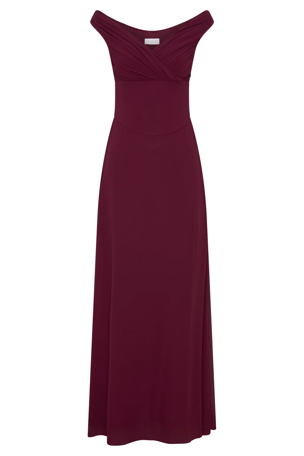 Mabel Off Shoulder Chiffon Maxi Dress - Merlot