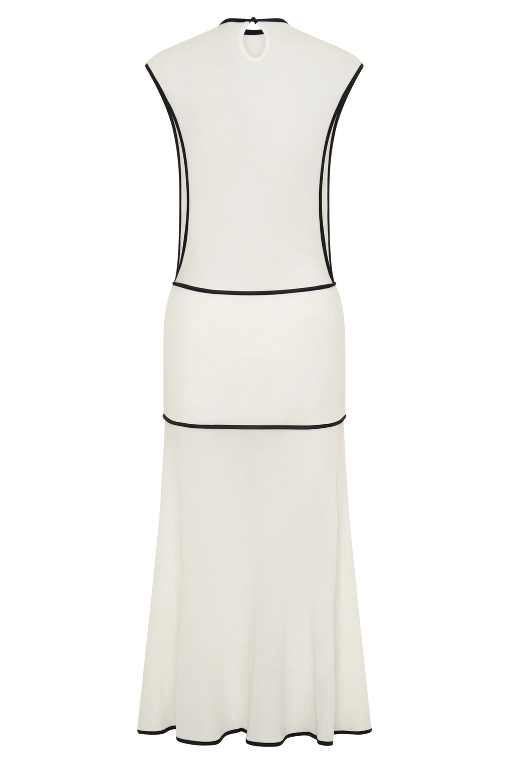 Aris Sleeveless Sheer Maxi Dress - Black/White