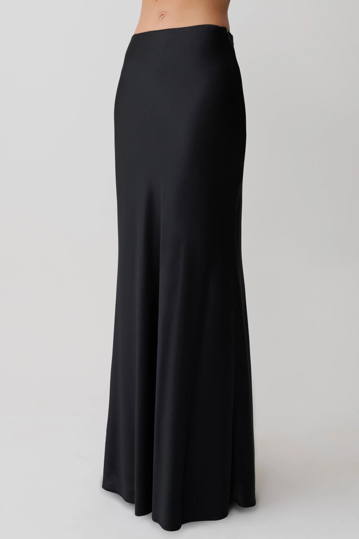 Sabrina Silk Blend Maxi Skirt - Black