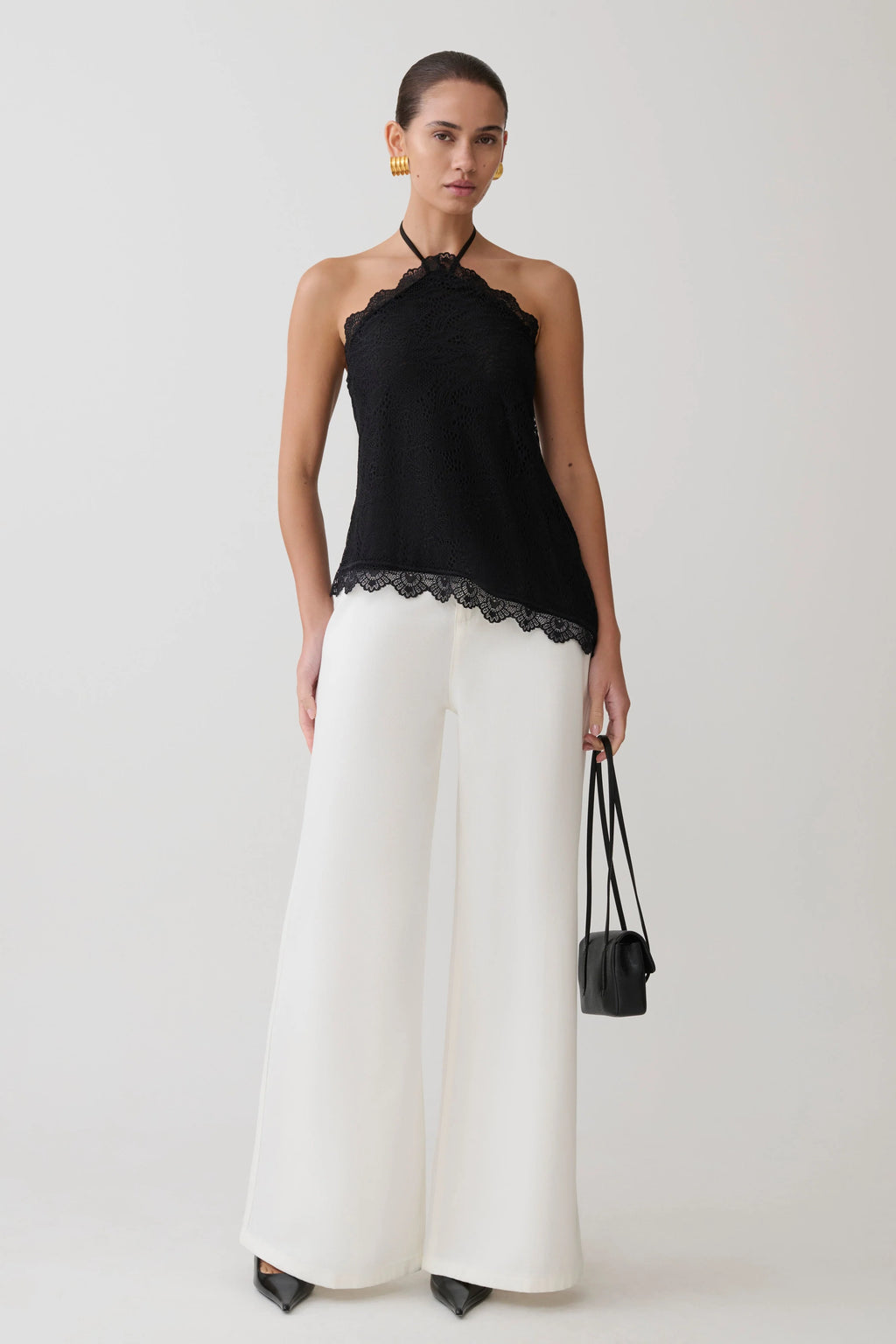 Shae Wide Leg Denim Jeans - White