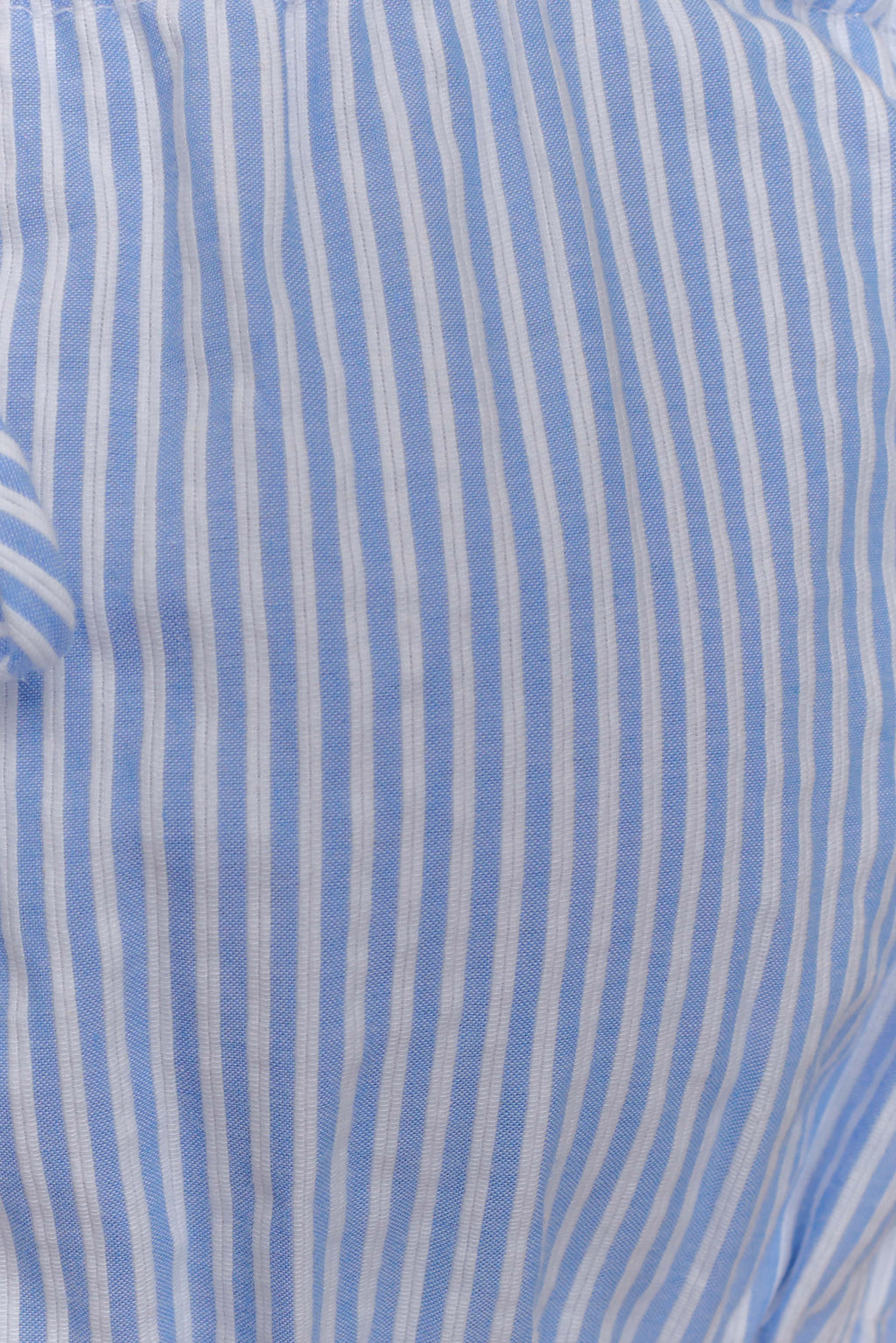 Gretel Sleeveless Crop Top - Blue Pinstripe