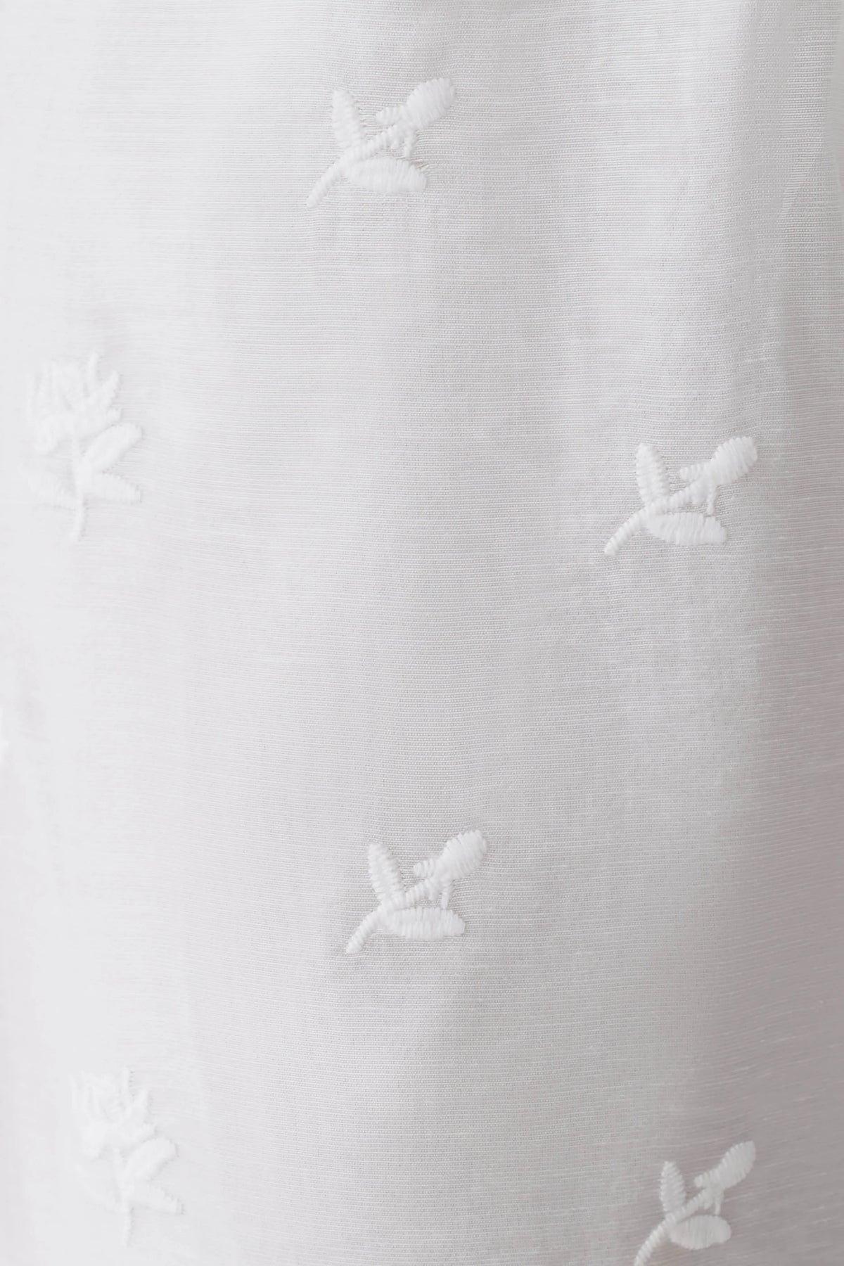 Vivian Tie Waist Embroidered Pant - White