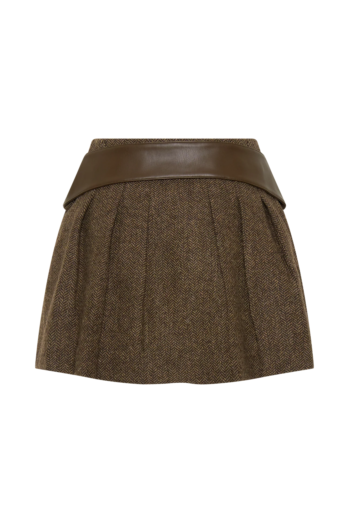 Romy Mini Skirt With Hardware - Herringbone