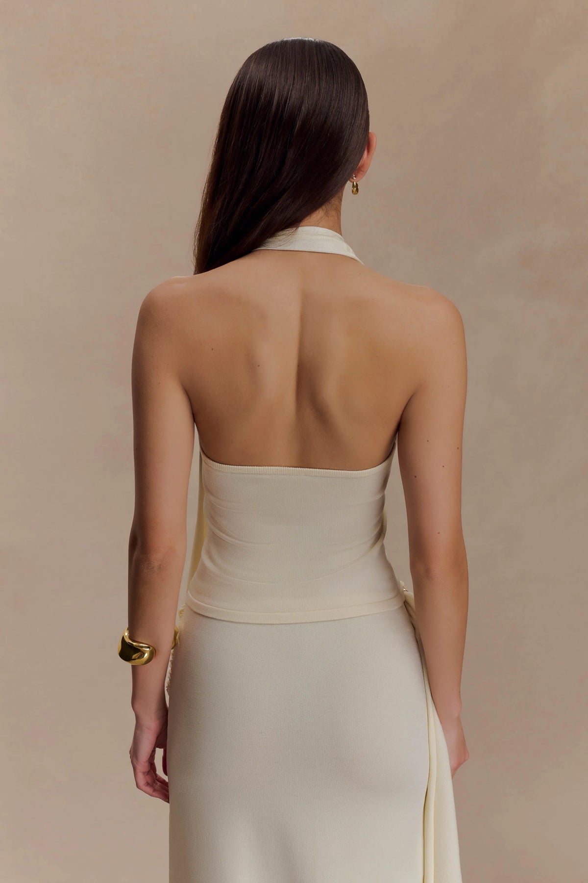 Xanthia Knit Halter Top - Ivory