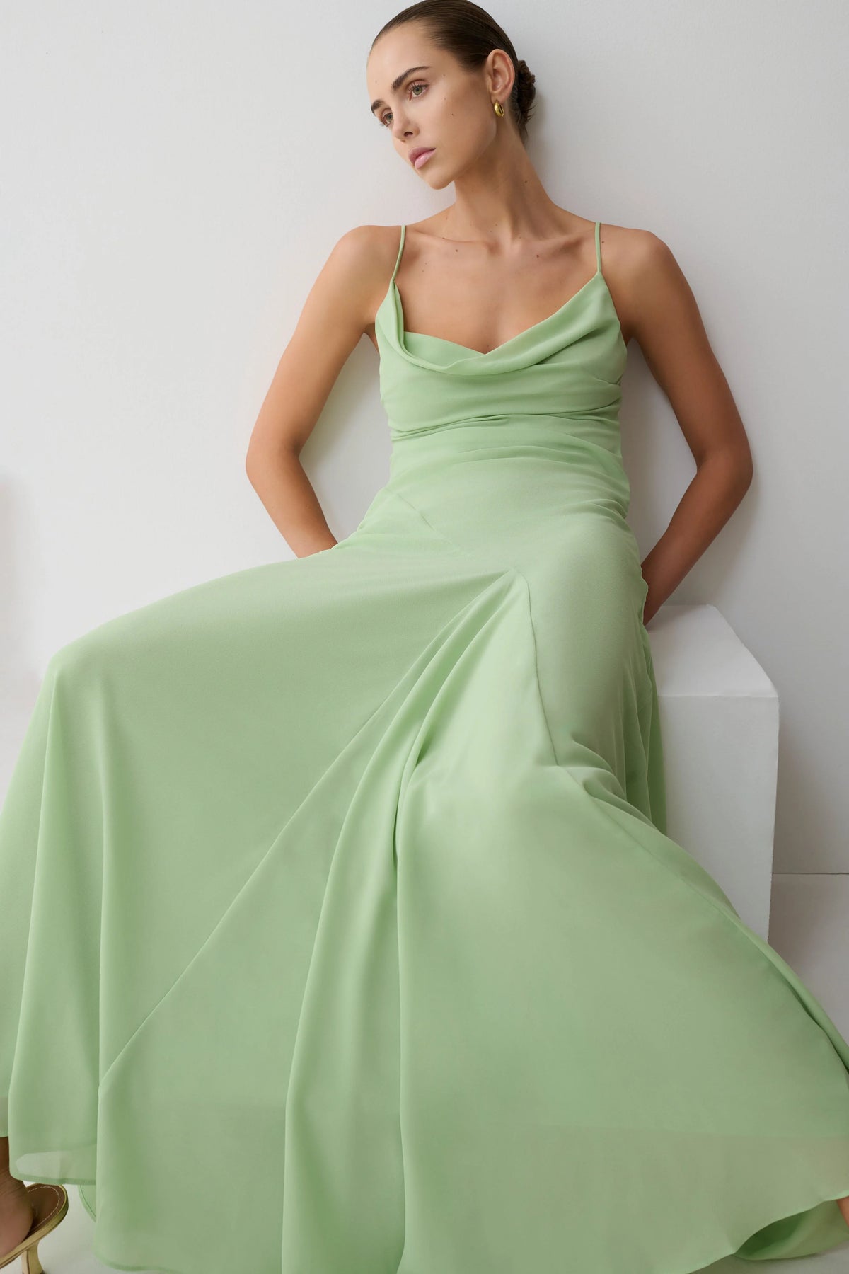 Aurelia Chiffon Maxi Dress - Sage