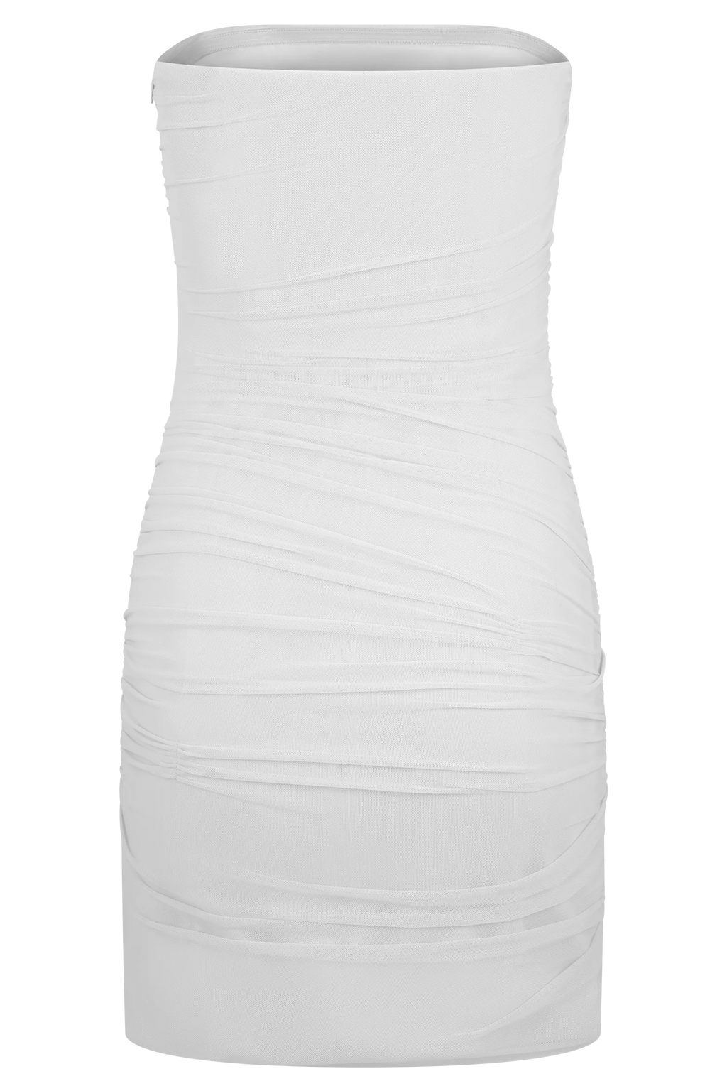 Jianna Strapless Mesh Mini Dress - White