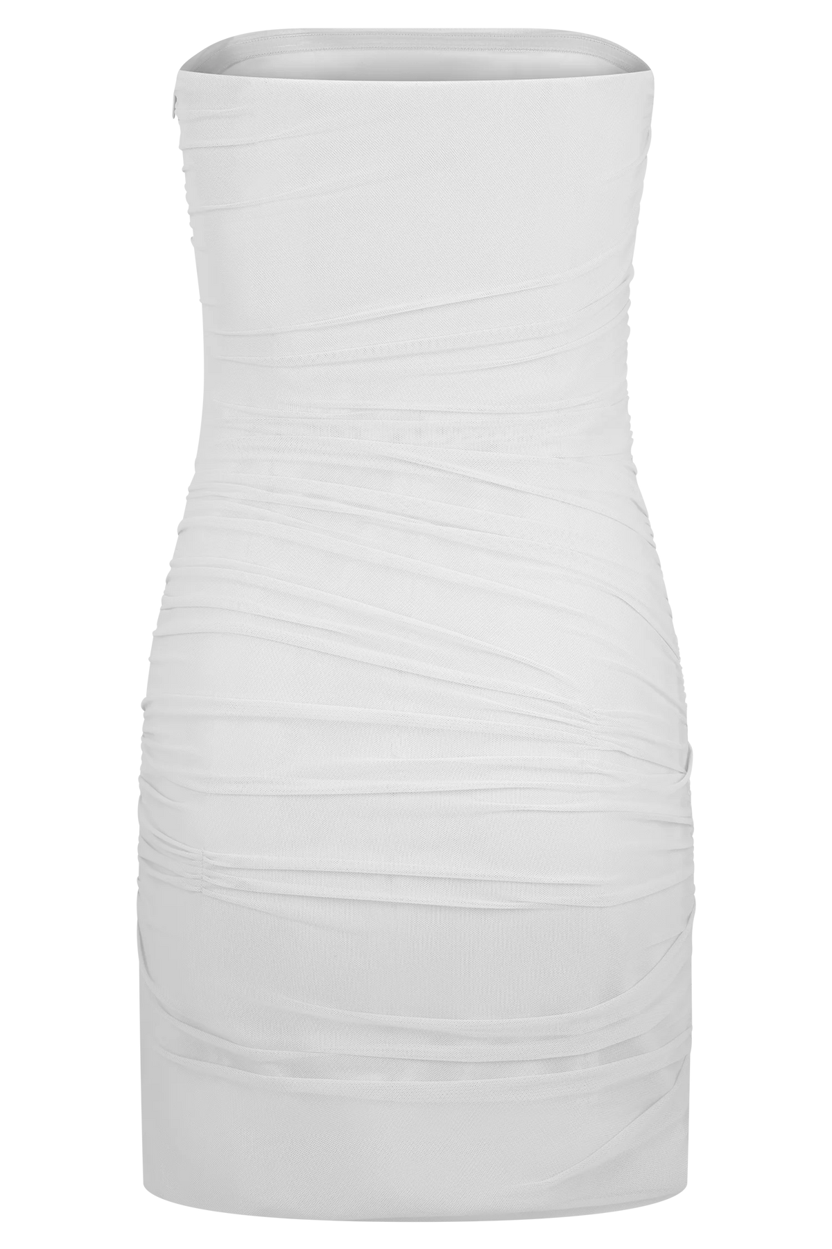 Jianna Strapless Mesh Mini Dress - White
