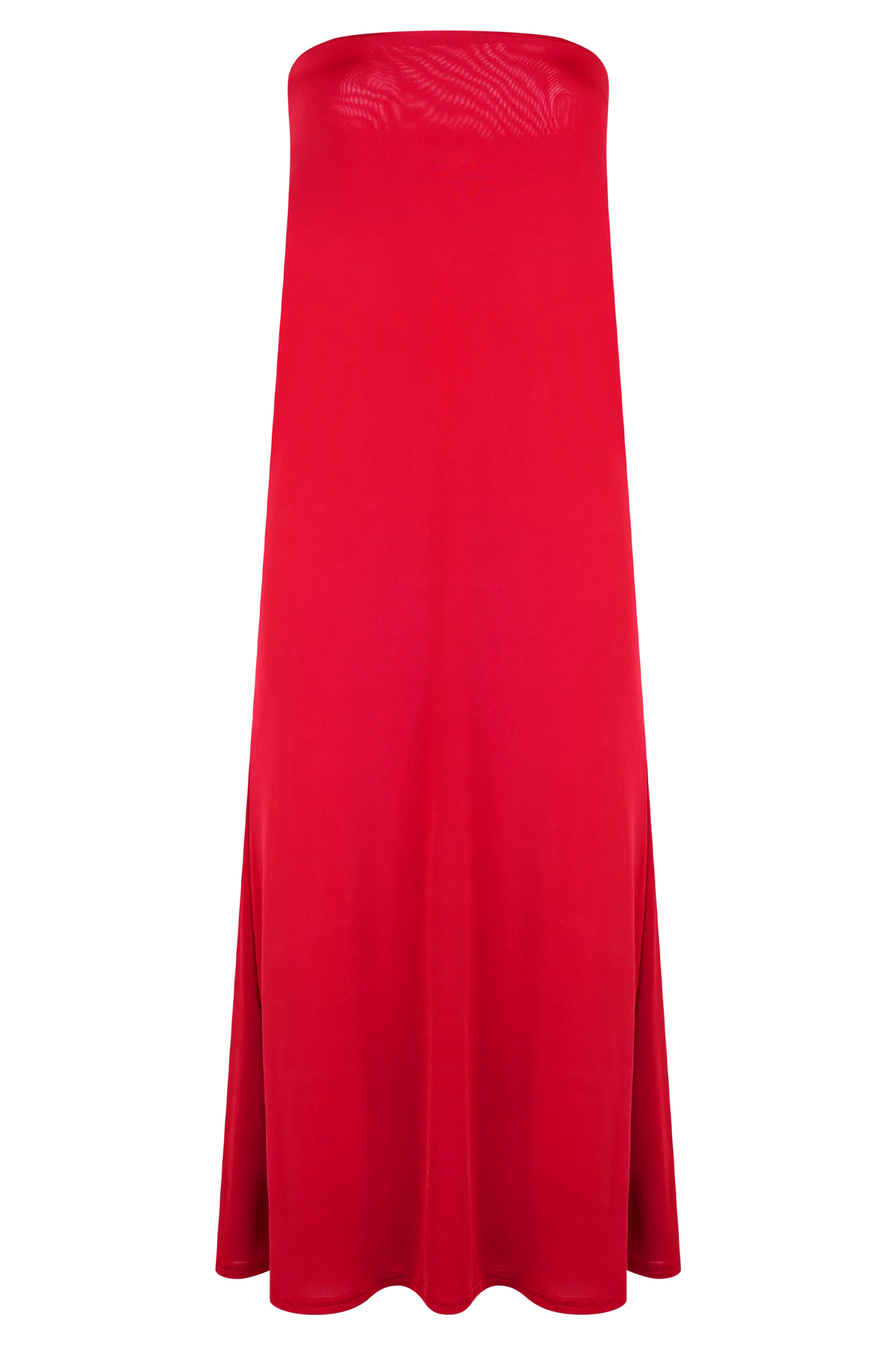 Bruna Slinky Fishtail Maxi Skirt - Red