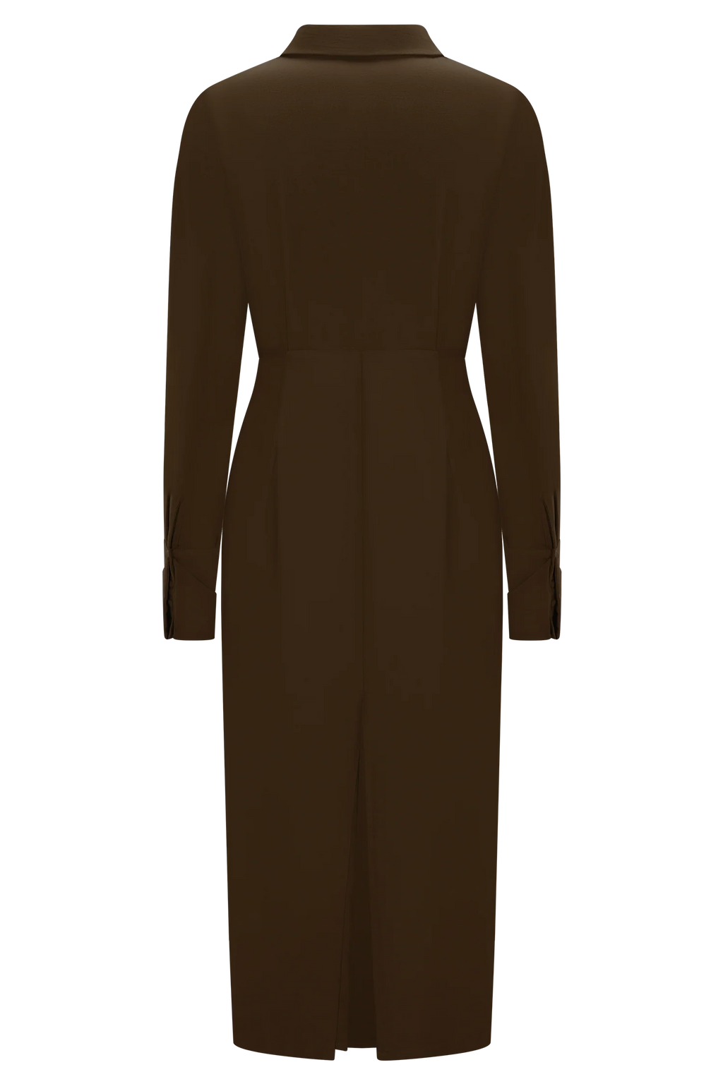 Cecilie Cut Out Shirt Midi Dress - Dark Chocolate