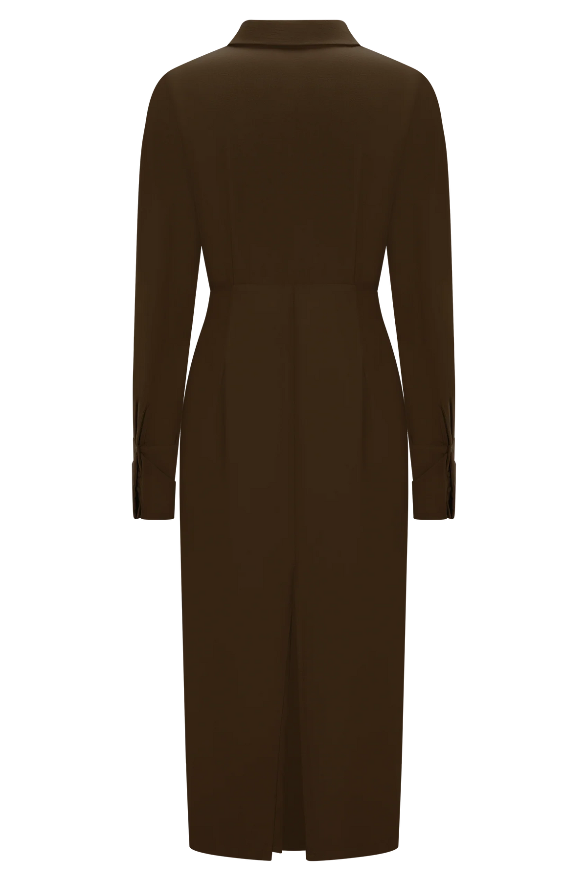 Cecilie Cut Out Shirt Midi Dress - Dark Chocolate