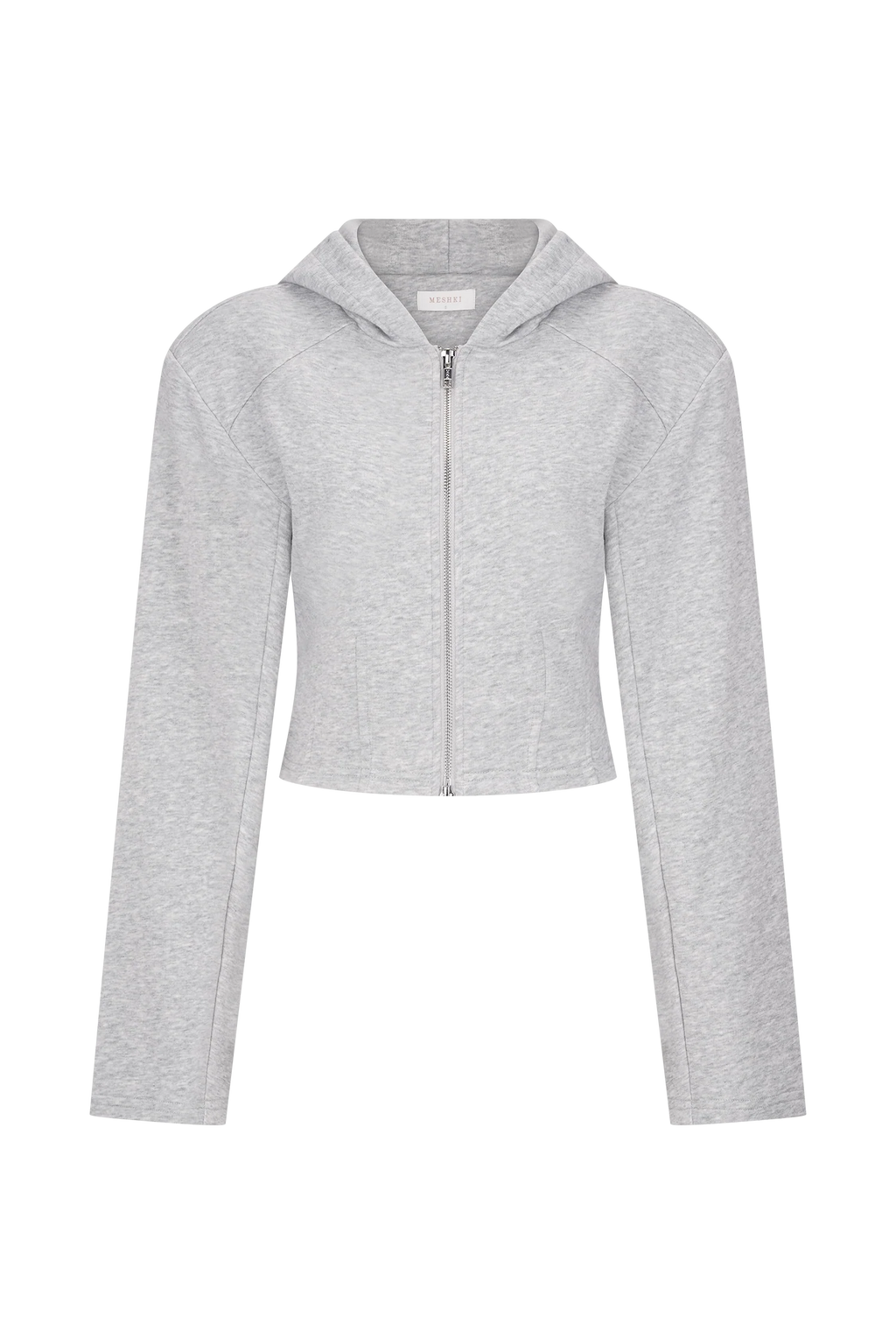 Quinn Zip Up Hoodie - Light Grey Marle