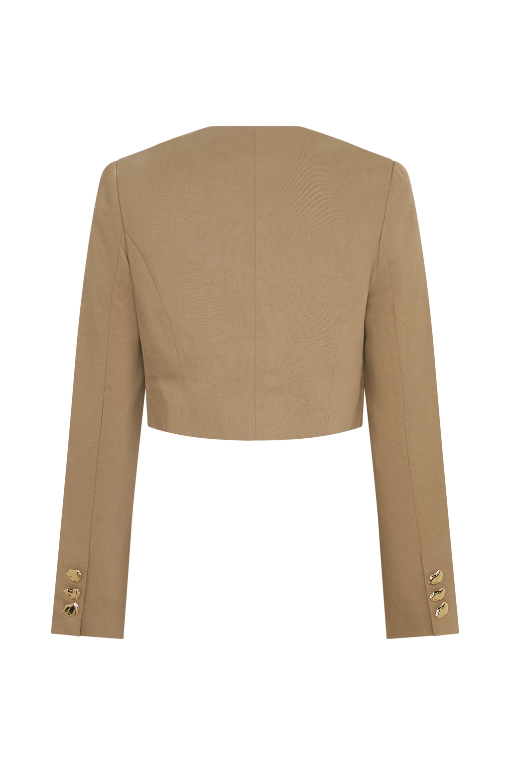 Marielle Button Up Cropped Jacket - Taupe