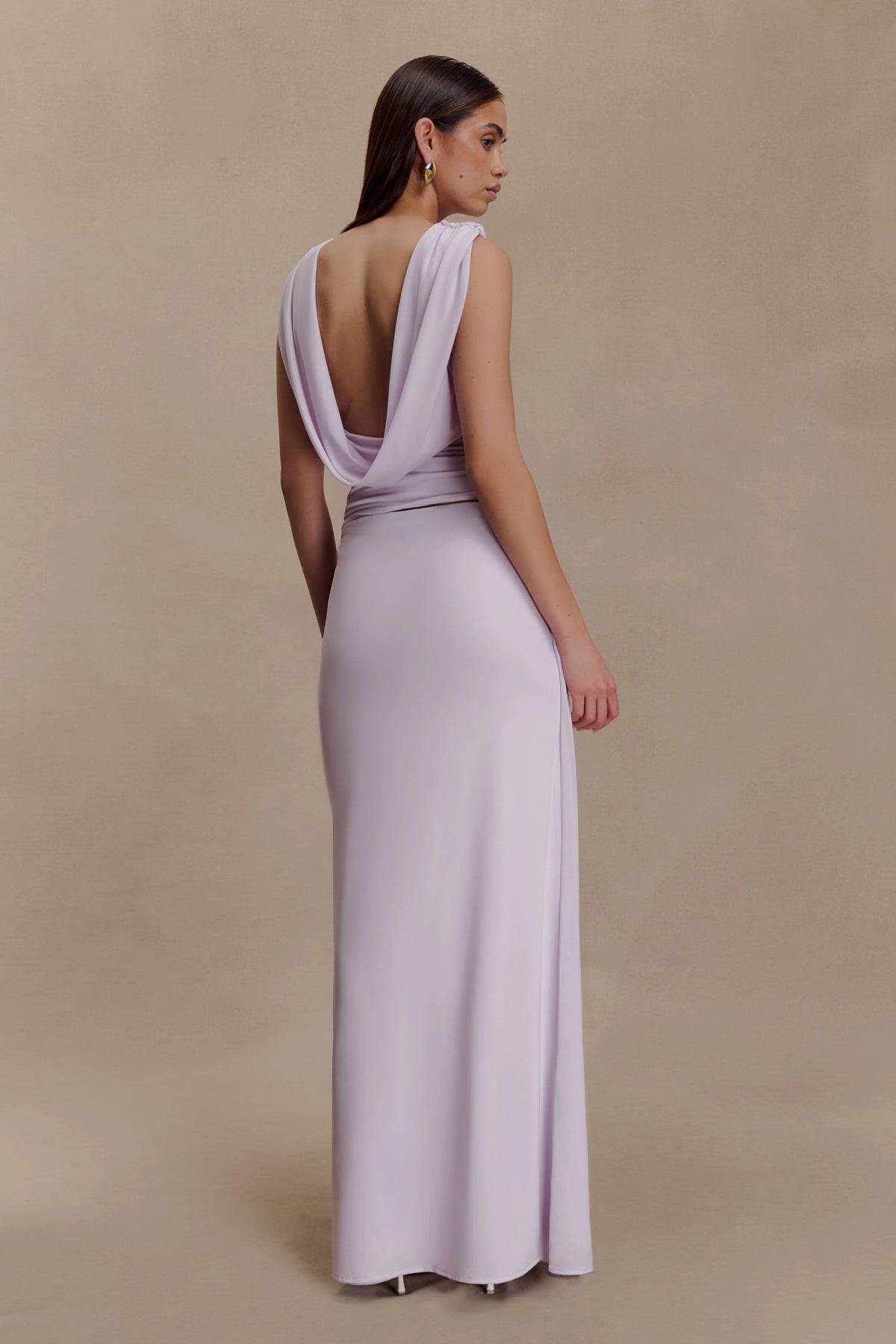 Bridget Slinky Cowl Back Top - Dusty Lilac