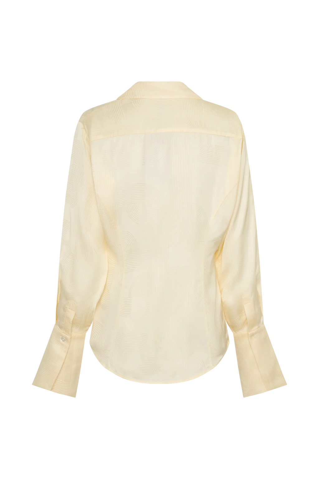 Gia Long Sleeve Satin Shirt - Buttermilk