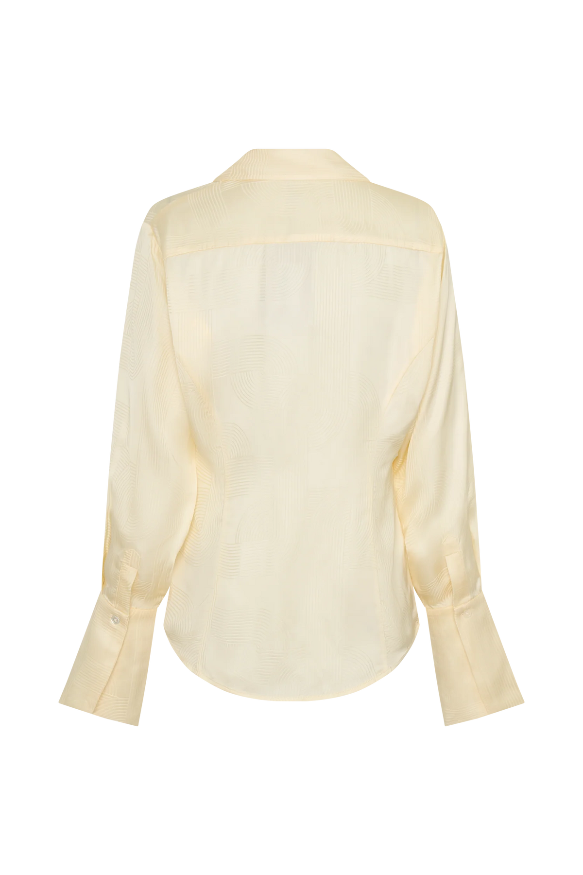 Gia Long Sleeve Satin Shirt - Buttermilk
