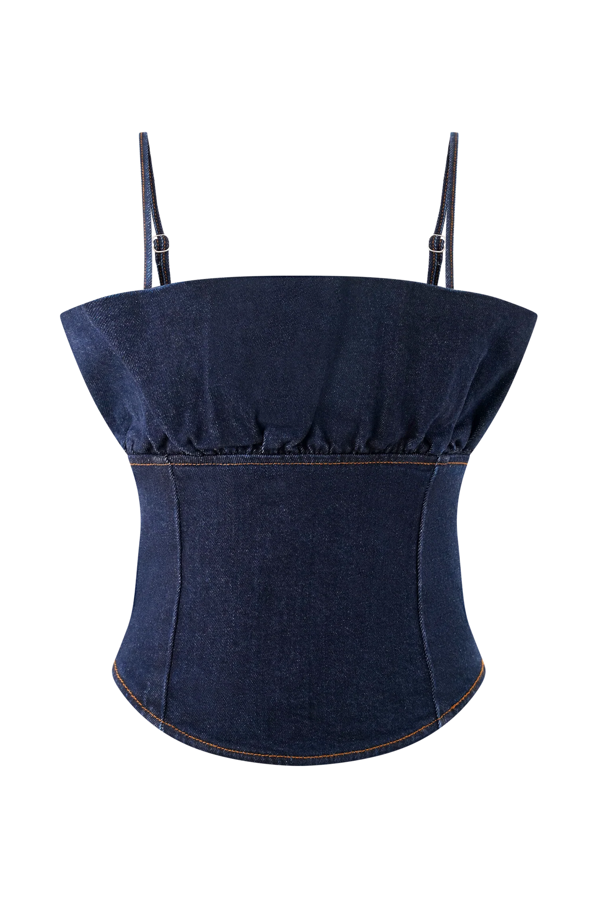 Cecilia Denim Frill Corset - Indigo Blue