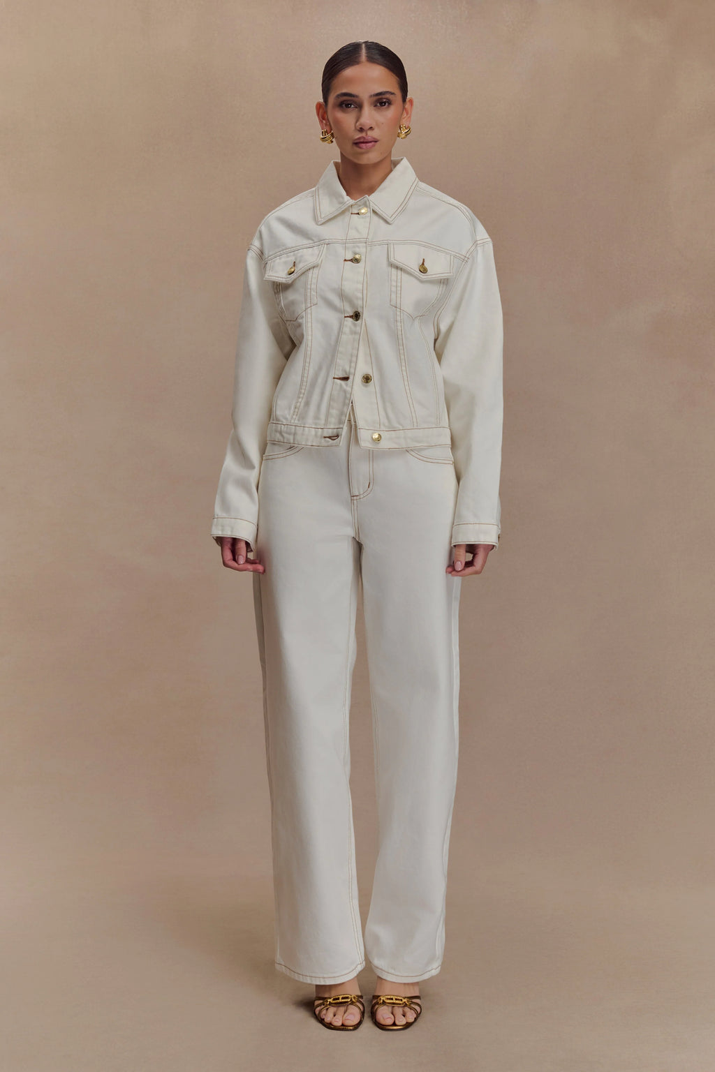 Mannon Mid Rise Denim Jeans - White