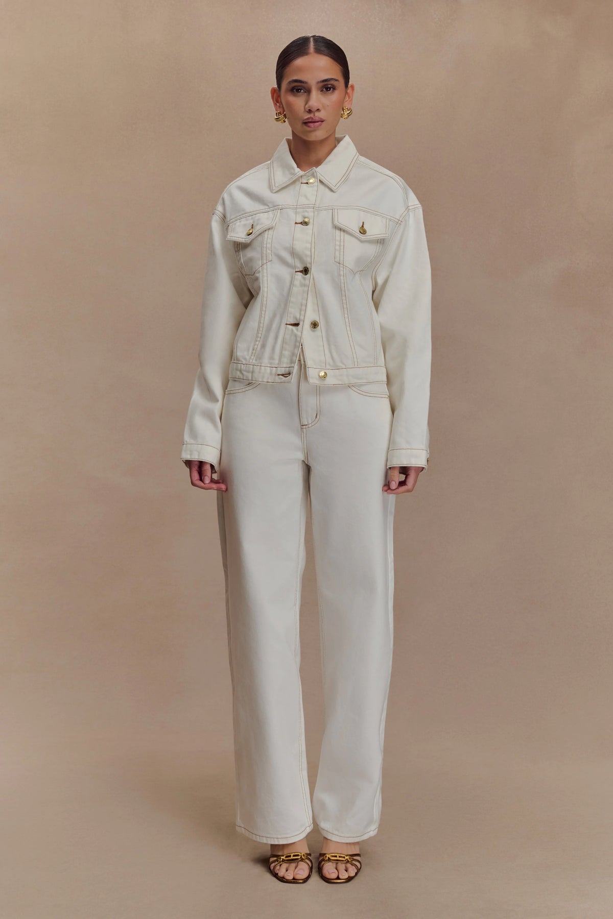 Mannon Mid Rise Denim Jeans - White