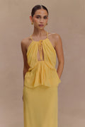 Korra Chiffon Halter Top - Butterscotch