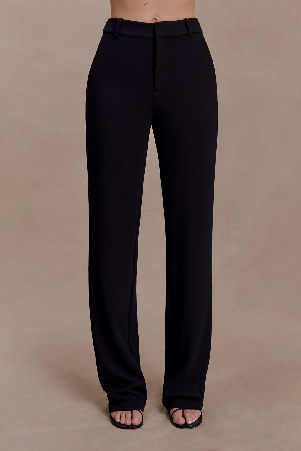 Maude Crepe Straight Leg Pants - Black