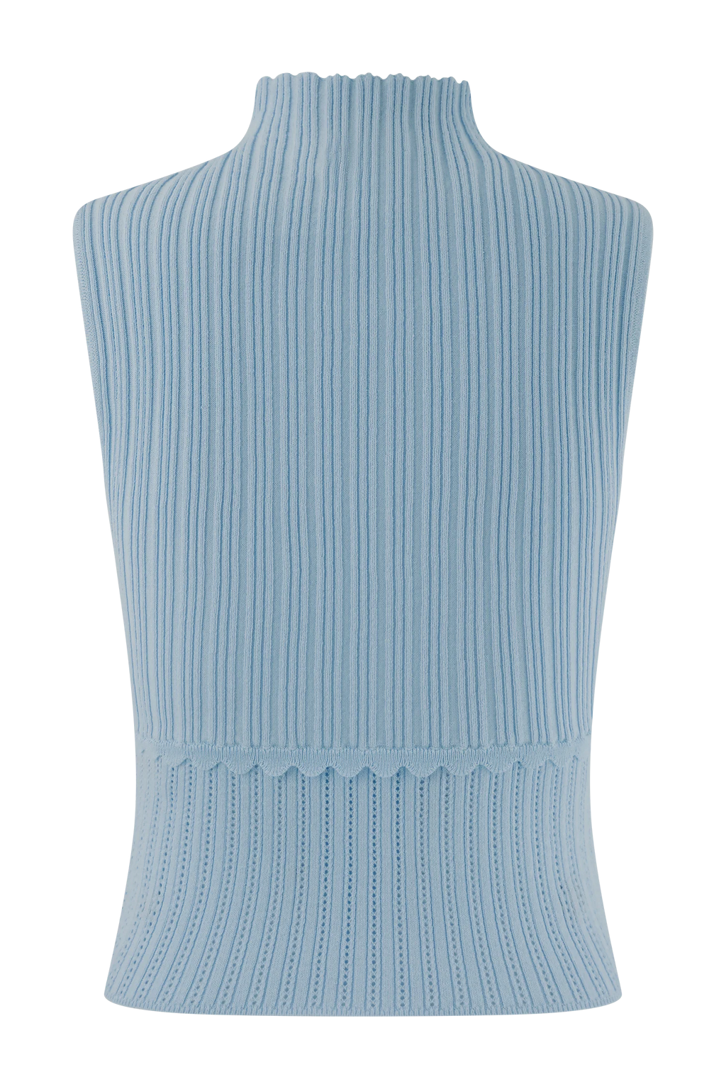 Indy Pointelle Knit Top - Cornflower Blue