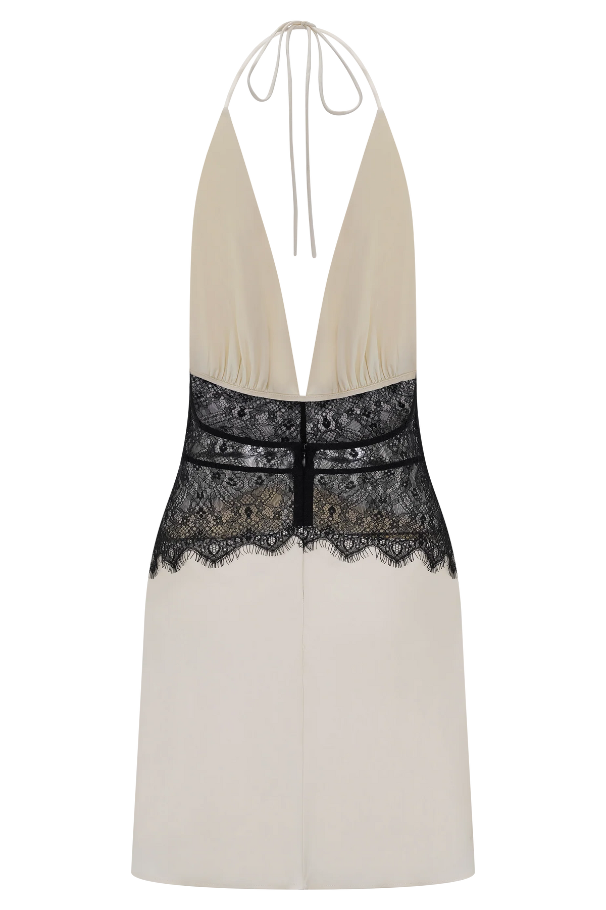 Dinah Lace And Satin Mini Dress - Black/Ivory