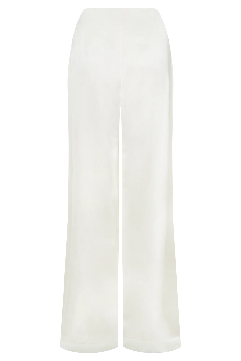Sydney Straight Leg Satin Pants - Ivory