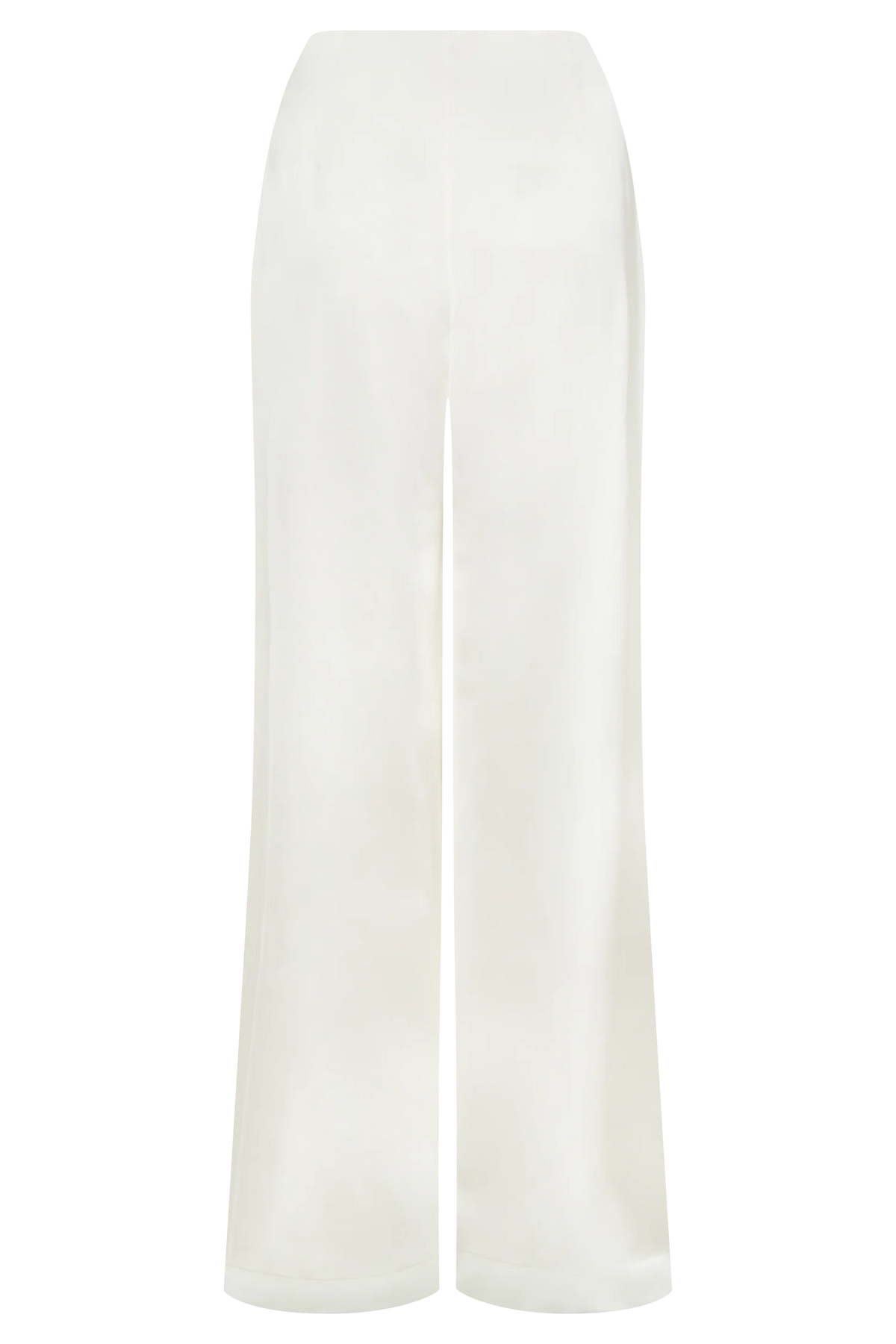 Sydney Straight Leg Satin Pants - Ivory