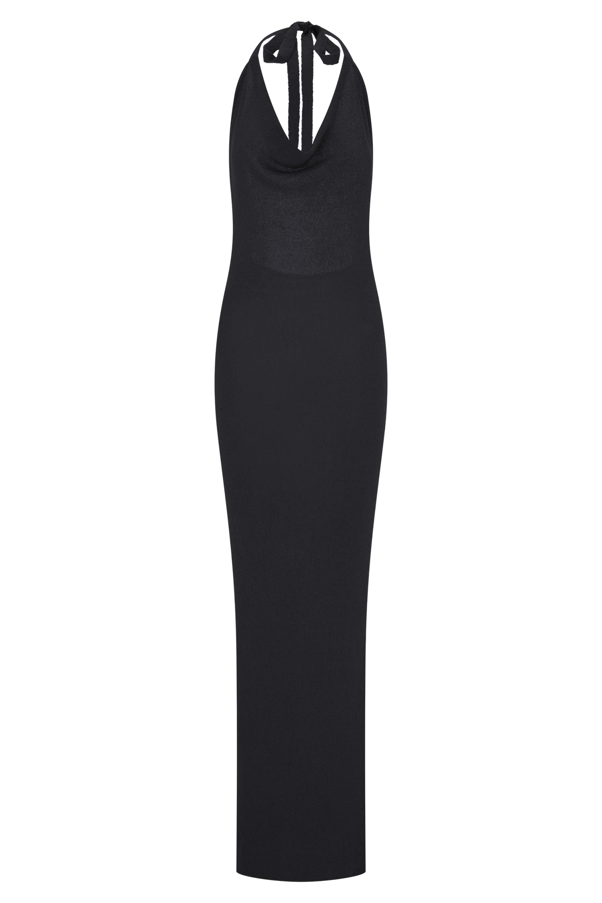 Ayella Cowl Knit Maxi Dress - Black