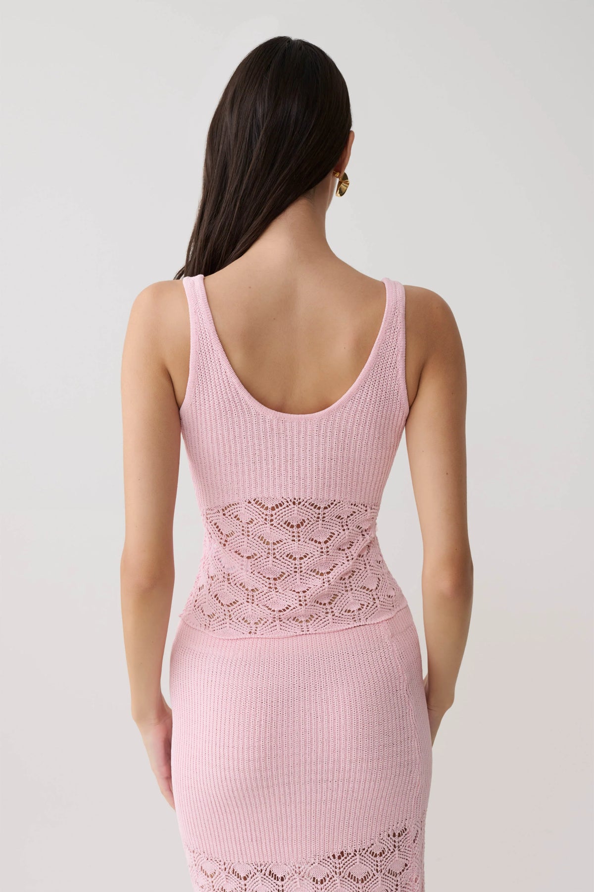 Atlantis Crochet Knit Top - Baby Pink