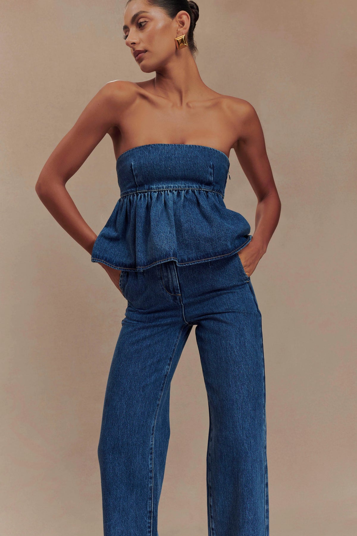 Rayne Wide Leg Denim Jeans - 90'S Blue