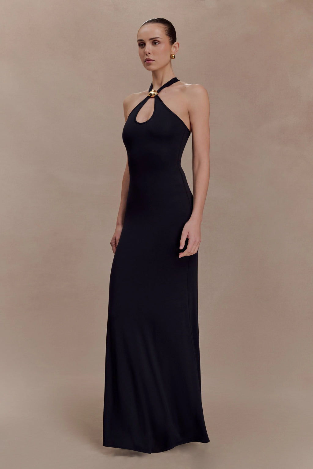 Ramona Modal Maxi Dress With Hardware - Black