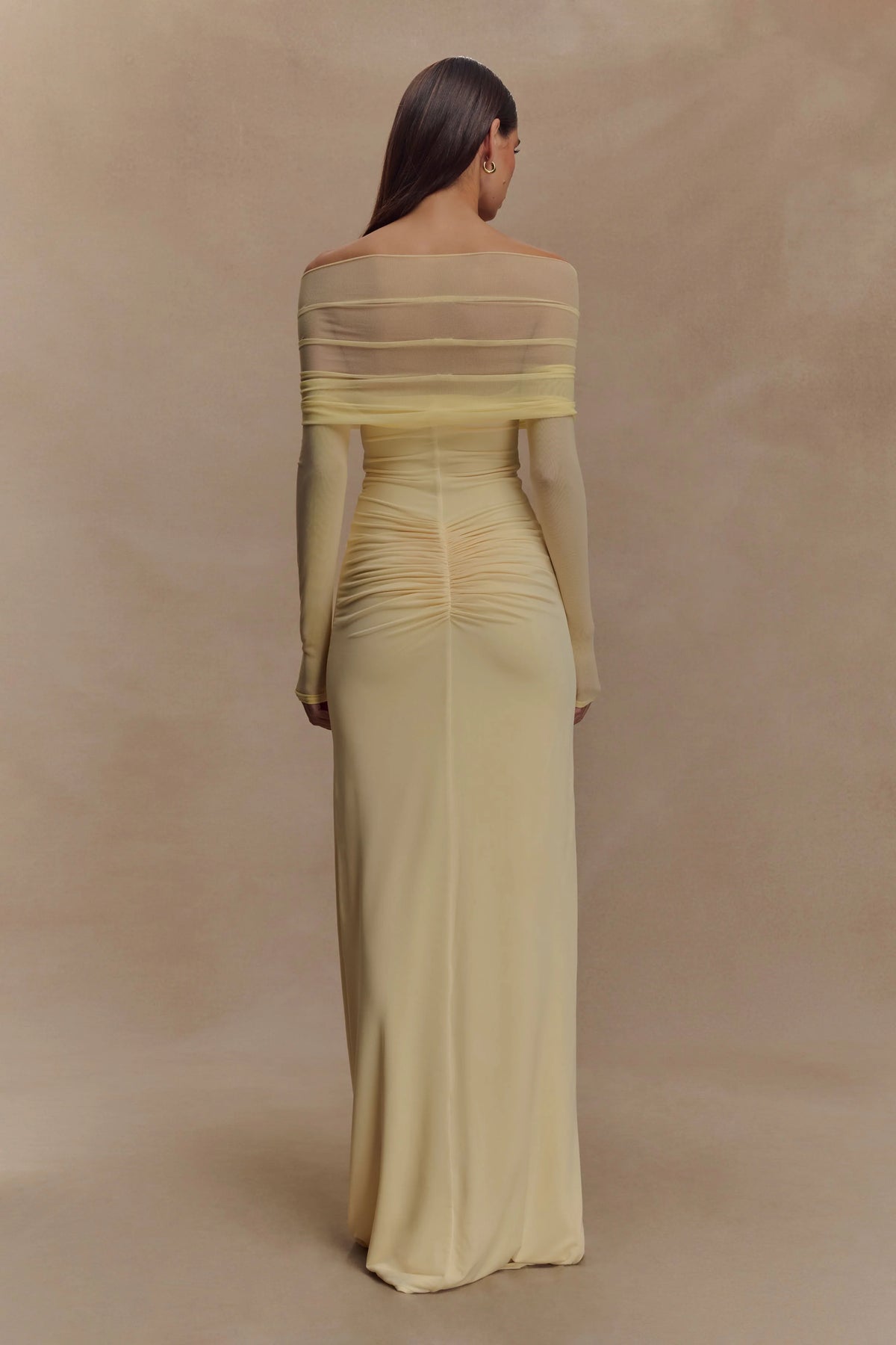 Rafaella Slinky And Mesh Maxi Dress - Lemon