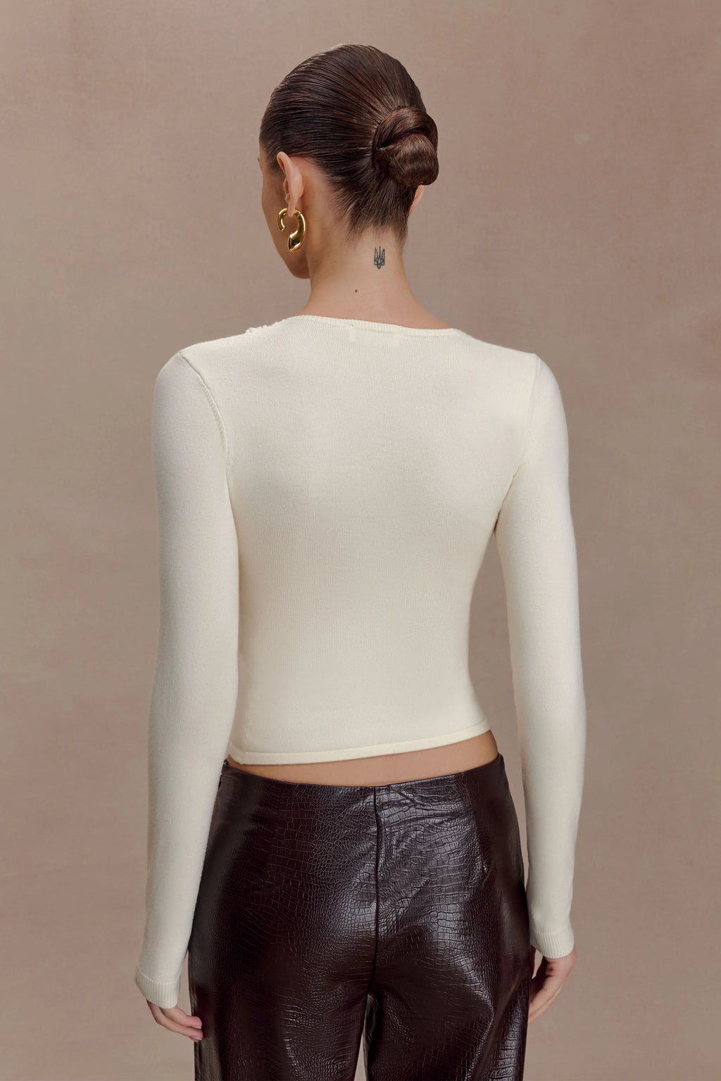 Kaylen Knit Long Sleeve Top - Ivory