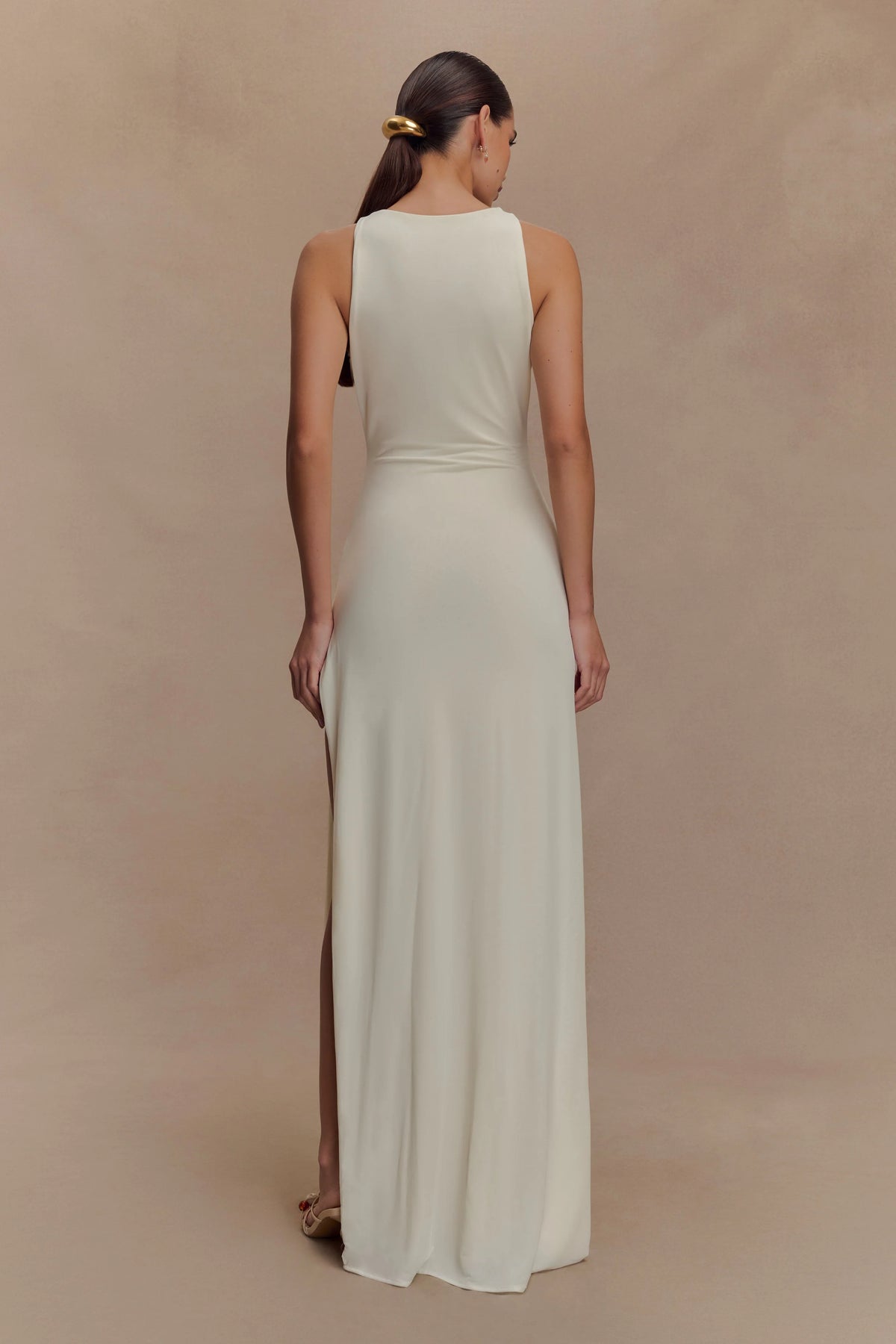 Kaiden Slinky Beaded Maxi Dress - Ivory
