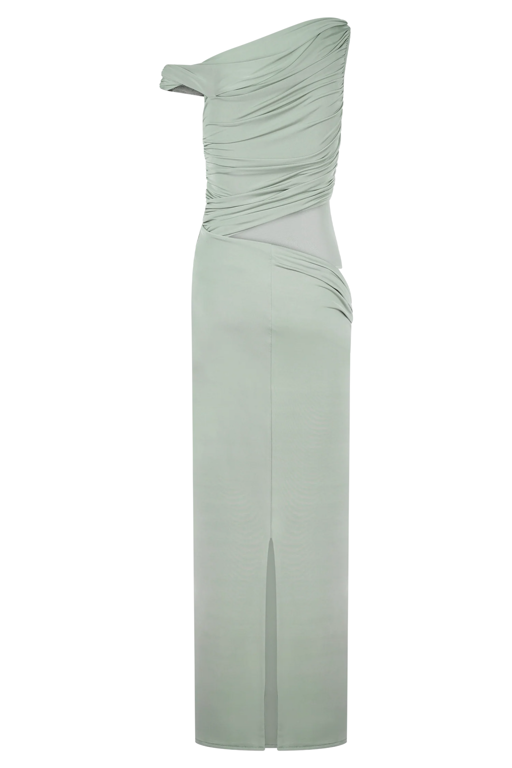 Callen One Shoulder Slinky Maxi Dress - Sage