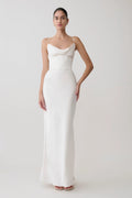 Seraphine Corset Satin Maxi Dress - Ivory