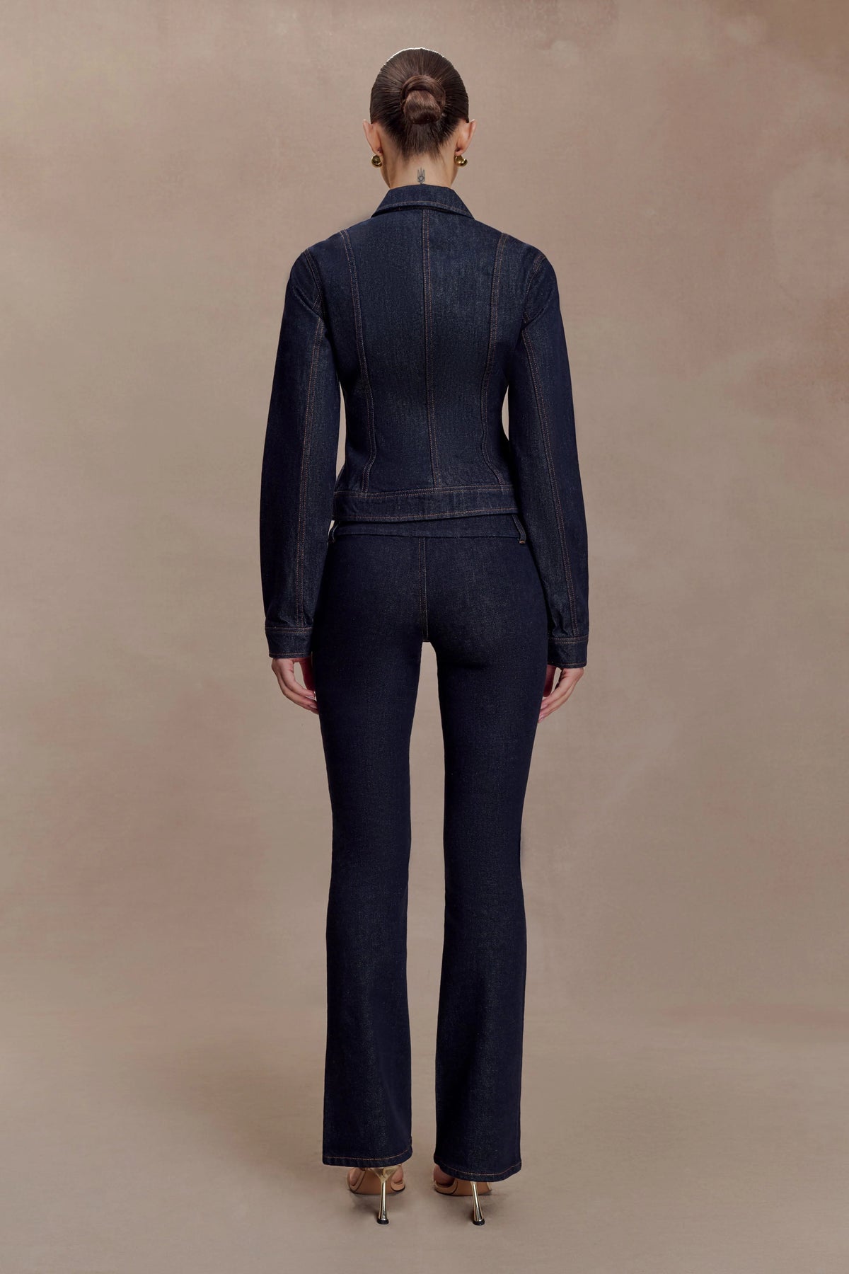 Shelly Flared Denim Jeans - Washed Indigo Blue