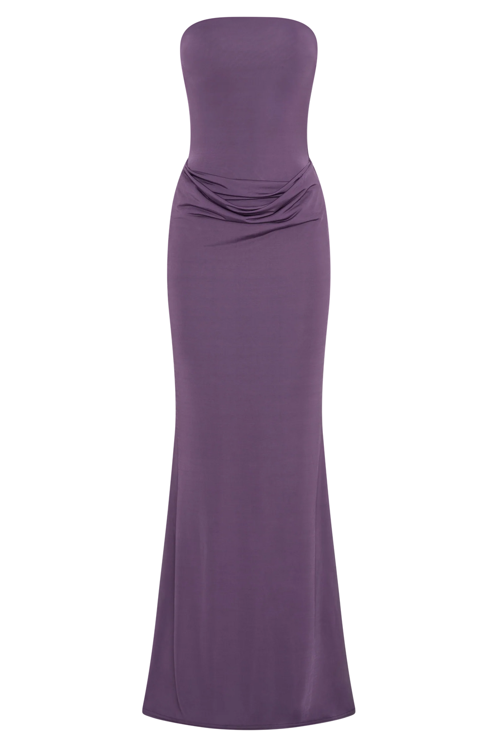 Madison Strapless Slinky Maxi Dress - Purple
